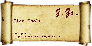 Gier Zsolt névjegykártya